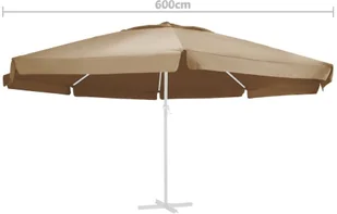 vidaXL Pokrycie do parasola ogrodowego, kolor taupe, 600 cm 312549 - Parasole ogrodowe - miniaturka - grafika 4