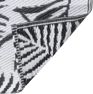 vidaXL Dywan na zewnątrz, biało-czarny, 80x150 cm, PP 310424 - Dywany zewnętrzne - miniaturka - grafika 6