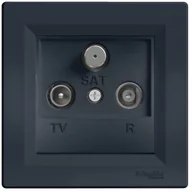 Gniazdka elektryczne - Schneider Electric Gniazdo RTV-SAT Asfora końcowe antracyt EPH3501171 - miniaturka - grafika 1