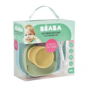 Beaba Komplet naczyń z silikonu yellow - Miseczki i talerzyki dla dzieci - miniaturka - grafika 2