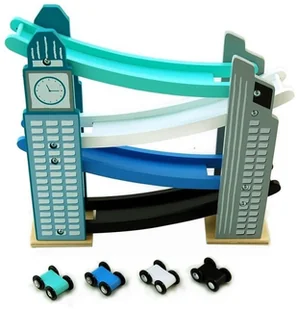 AdamToys Zjeżdżalnia dla samochodów drapacz chmur N4033 - Tory, garaże, parkingi - miniaturka - grafika 2