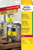Etykiety do drukarek - Avery Zweckform Etykiety Heavy Duty Zweckform; A4, 8 ark./op., 63,5 x 29,6 mm, żółte, poliestrowe L6105-8 - miniaturka - grafika 1