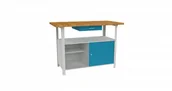 Stoły warsztatowe - Malow Metalowy stół warsztatowy roboczy z szufladami i szafką STW121 STW 121 - miniaturka - grafika 1