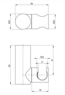 Deante Uchwyt punktowy Round złoty ANR_Z21U ANR_Z21U - Zestawy prysznicowe - miniaturka - grafika 2