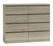 Komody - Topeshop Komoda szafka MALWA, 8 szuflad, dąb sonoma, 120x40x97 cm - miniaturka - grafika 1