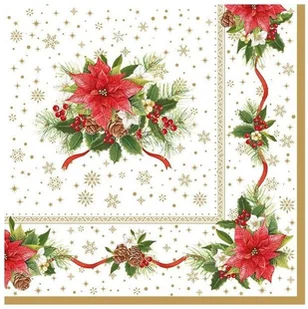 Nuova R2S Easy life PAPIEROWE SERWETKI Gwiazda Betlejemska i szyszki 414 POIN - Folia, papier śniadaniowy, serwetki Nuova R2S Easy life PAPIEROWE SERWETKI Gwiazda Betlejemska i szyszki 414 POIN - Folia, papier śniadaniowy, serwetki - miniaturka - grafika 1