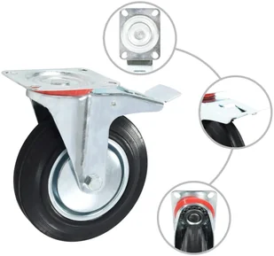 VidaXL 16 kółek skrętnych, 200 mm 278033         VidaXL - Kółka i bloczki - miniaturka - grafika 2