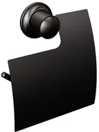 Stojaki i wieszaki na papier toaletowy - Domotechnika WIESZAK NA PAPIER Z OSŁONKĄ 12,8x 15x3,6 cm WISZĄCY , CLASSIC CZARNA MAT A/031/NG - miniaturka - grafika 1