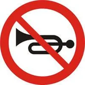 Wyposażenie miejsc publicznych - Znak drogowy zakazu B-29 Zakaz używania sygnałów dźwiękowych - miniaturka - grafika 1
