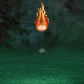 Lampy ogrodowe - GLOBO Lampa solarna LED 33472 z metalowym płomieniem - miniaturka - grafika 1