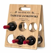 Stojaki na wino - Murrano Drewniany stojak na wino z nadrukiem na prezent dla winiarza na SDW-012 - miniaturka - grafika 1