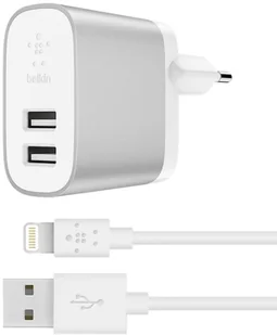 Belkin Ładowarka sieciowa Boost Charge 2x USB + kabel Lightning AZBLKULBOOSTLIG - Ładowarki do telefonów Belkin Ładowarka sieciowa Boost Charge 2x USB + kabel Lightning AZBLKULBOOSTLIG - Ładowarki do telefonów - miniaturka - grafika 1