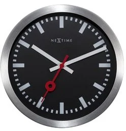 Nextime Zegar ścienny, stojący z indeksami, Station, czarny, 19x3,5 cm - Zegary - miniaturka - grafika 2