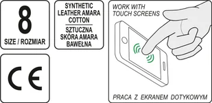 Yato RĘKAWICE ROBOCZE Z SYNTETYCZNEJ SKÓRY AMARA ZE WZMOCNIENIAMI W CZĘŚCI CHWYTNEJ OBSŁUGA SMARTFONA ROZM 8 - Rękawice robocze - miniaturka - grafika 5