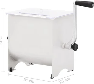 vidaXL Ręczna mieszarka do mięsa z pokrywką, srebrna, 20 L vidaXL - Inne urządzenia gastronomiczne - miniaturka - grafika 8