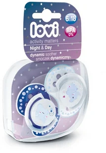 Canpol babies LOVI dynamiczny silikonowy smoczek uspokajający Night&Day Boy Elephant 6-18 m 22/811 x 2 szt - Kubki dla dzieci - miniaturka - grafika 2