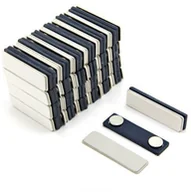 Dekoracje domu - first4magnetsTM first4magnets f4mnb1, opakowanie z 50  50 tabliczka z nazwiskiem za pomocą kleju nawet magnetyczny, tworzywo sztuczne do tyłu, metalowy, srebrny, 45 X 13 MM F4MNB1-50 - miniaturka - grafika 1