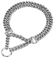 Obroże dla psów - Nobby obroża dla psów, dwurzędowa, chromowana - miniaturka - grafika 1