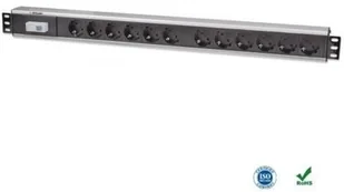 Intellinet Listwa zasilająca 1,5U 12 + włącznik (711449) - Listwy zasilające - miniaturka - grafika 7