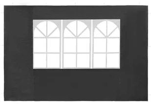 vidaXL Ścianki boczne do namiotu, 2 szt., z oknem, PE, antracytowe - Pawilony ogrodowe - miniaturka - grafika 6