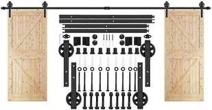 Springos System do drzwi przesuwnych 400 cm prowadnica do 100 kg, retro barn door stal czarny HA5024 - Akcesoria do drzwi Springos System do drzwi przesuwnych 400 cm prowadnica do 100 kg, retro barn door stal czarny HA5024 - Akcesoria do drzwi - miniaturka - grafika 1