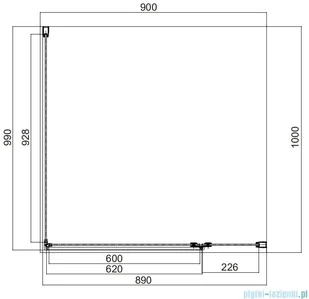 Omnires Manhattan 90x100 MH9010BLTR - Kabiny prysznicowe - miniaturka - grafika 2