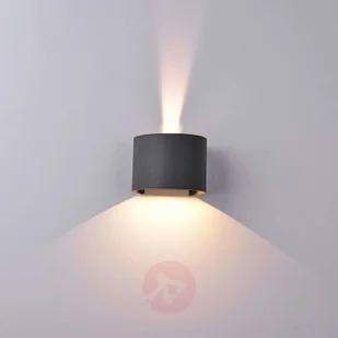 Mantra Kinkiet zewnętrzny LED Davos okrągły, ciemnoszary - Lampy ogrodowe - miniaturka - grafika 2