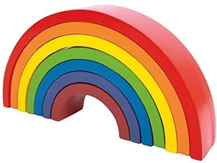 Small Foot Small Foot Drewniane Klocki Duża Tęcza Montessori 6969 - Zabawki interaktywne dla dzieci - miniaturka - grafika 5