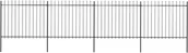 Ogrodzenia - Vidaxl z prętów z grotami, stalowe, 6,8 x 1,5 m, czarne - miniaturka - grafika 1