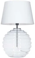 Lampy stojące - 4concepts Stojąca LAMPA stołowa SAINT TROPEZ L215081230 nocna LAMPKA abażurowa do sypialni biała przezroczysta L215081230 - miniaturka - grafika 1