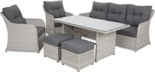 HOME &amp; GARDEN Meble ogrodowe technorattanowe Bergamo White / Grey 645958 - Meble ogrodowe - miniaturka - grafika 2