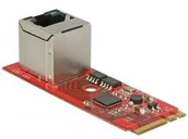Adaptery i przejściówki - Delock Konverter M.2 Key a + E wtyczka > 1 X RJ45 Gigabit LAN port w pionie 62949 - miniaturka - grafika 1