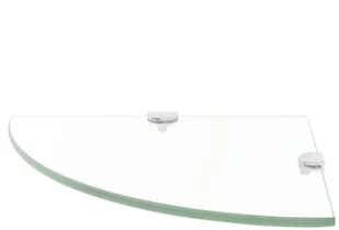 vidaXL vidaXL Półka narożna z chromowanymi wspornikami, szkło, 25x25 cm - Półki do salonu - miniaturka - grafika 2