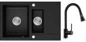Zlewozmywaki z baterią - Primagran Zlewozmywak Granitowy Sewilla z Baterią Primagran 9000 MS-KG-A0+00-00+BP9000-KG+000-00 - miniaturka - grafika 1