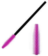 Pozostałe akcesoria do makijażu - Allepaznokcie Silikonowa szczoteczka do rzęs fioletowa czarny patyczek 50szt - miniaturka - grafika 1