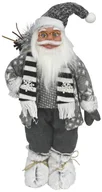 Pozostałe akcesoria świąteczne - Mikołaj w sweterku stojący 45 cm 1 szt. szary - miniaturka - grafika 1