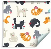 Tapety - Muralo Tapeta Dla Dzieci Urocze Kotki Styl Skandynawski 195319310 - miniaturka - grafika 1