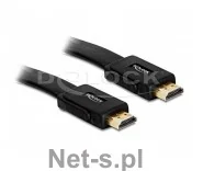 Delock KABEL HDMI-HDMI 1M V1.4 3D TV PŁASKI 82669 - Kable - miniaturka - grafika 4
