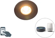 Oprawy, klosze i abażury - QAZQA Nowoczesna oprawa do wbudowania czarna WiFi GU10 IP54 - Xena Round - miniaturka - grafika 1