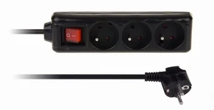 Libox Listwa zasilająca 3 gniazda wyłącznik czarny 1.5m LB0081B-1,5 - Listwy zasilające - miniaturka - grafika 2