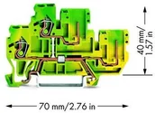 Kostki, złączki, wtyczki - WAGO Terminal bazowy podwójny WAGO 5 mm Sprężynowe Alokacja Terre zielono-żółty 870-107 50 szt 870-107 - miniaturka - grafika 1