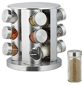Lampy sufitowe - Relaxdays regał na przyprawy, z 12-częściowy zestaw shaker-, stal nierdzewna, obrotowe, nowoczesne wzornictwo, nadaje się do mycia w zmywarce, srebrny 10023304 - miniaturka - grafika 1