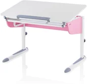Biurka dla dzieci - Kettler biurko LOGO UNO X, blat biały, stelaż biały, korpus różowy, 0W10201-2020 - miniaturka - grafika 1