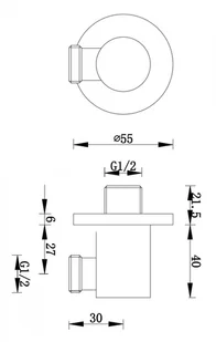 Laveo Laveo Rondo - przyłącze kątowe węża natrysku chrom NPX 061O - Akcesoria hydrauliczne - miniaturka - grafika 3