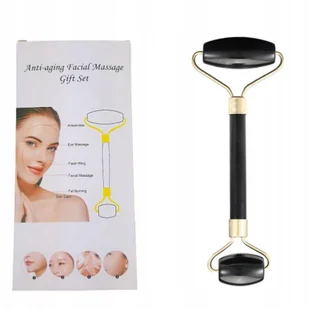 Deni Carte Deni Carte Masażer Jadeitowy Do Twarzy W Formie Rollera Czarny - Rollery do masażu - miniaturka - grafika 3