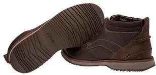 Clarks Trzewiki trekkingowe Mahale Mid Dark Brown Brązowe nieocieplane 41002 - Botki męskie - miniaturka - grafika 3
