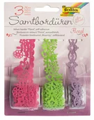 Zabawki kreatywne - NO NAME Koronki papierowe FOLIA PAPER kwiaty 3 rolki mix kolorów - miniaturka - grafika 1