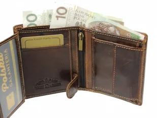 Wild Portfel Męski Skórzany Skóra Licowa Mały Pionowy Bez Zapięcia 5505 - Portfele - miniaturka - grafika 5