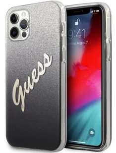 Guess Glitter Gradient Script Etui na iPhone 12 / iPhone 12 Pro czarny GUHCP12MPCUGLSBK - Etui i futerały do telefonów - miniaturka - grafika 9