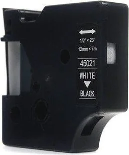 Dymo JetWorld Taśma JetWorld D1 Biały na Czarnym 12mm x 7m LM100, LM100+, LM200, LM300, LM400, LM420P, LM350, LM350D, LM360D, LM450D, LM2 JWT-D45021N - Taśmy do drukarek barwiące - miniaturka - grafika 2